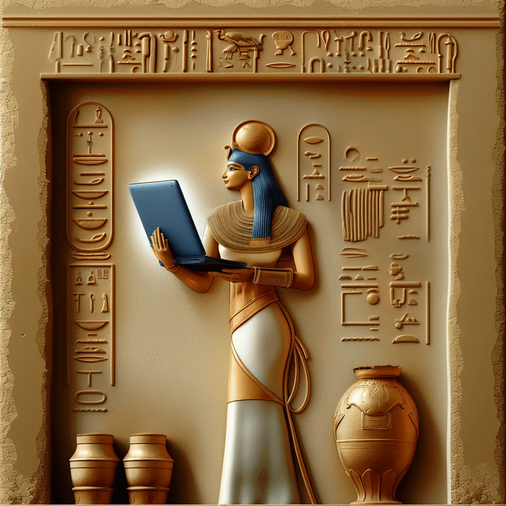 Ottimizzazione SEO sito web. Una mercante egizia in revisione dell'analisi realizzata per il sito web aziendale.